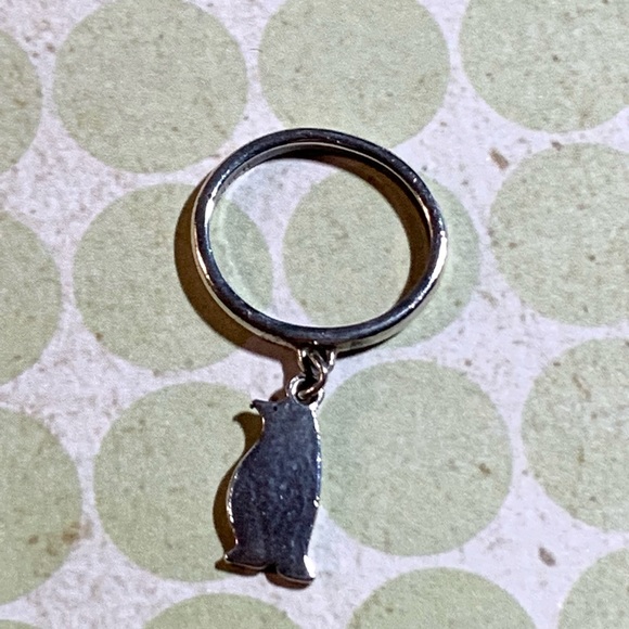 RETIRED James Avery Sterling Silver Penguin Dangle Ring - Picture 4 of 7